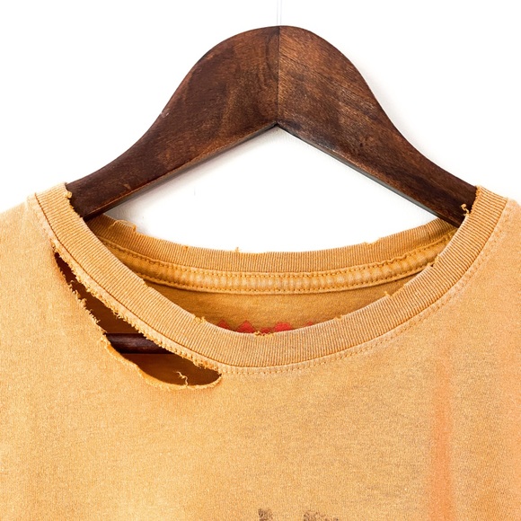 ACDC Destroyed High Voltage Raw Cropped Rock Grunge Music Band Tee Crop Top - Picture 2 of 2